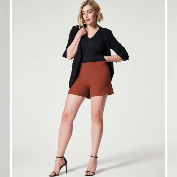 SPANX On The Go Polished 6” Bronze Glow Stretch High Rise Shorts Plus Size 3X